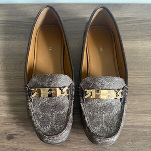 Coach Brown Loafers with Gold Accents